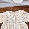 Cherry Print Summer Crepe Cotton Baby Girl Romper