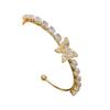 Korean-Style Zircon Butterfly Teardrop Open Bangle: Exquisite Light Luxury Women's Bracelet