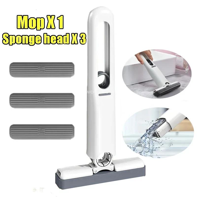 Mini Mop Cleaning Squeeze Floor Washing Mop Folding Powerful Squeeze Mini Mop Floor Washing Desk Window Car Clean Tools