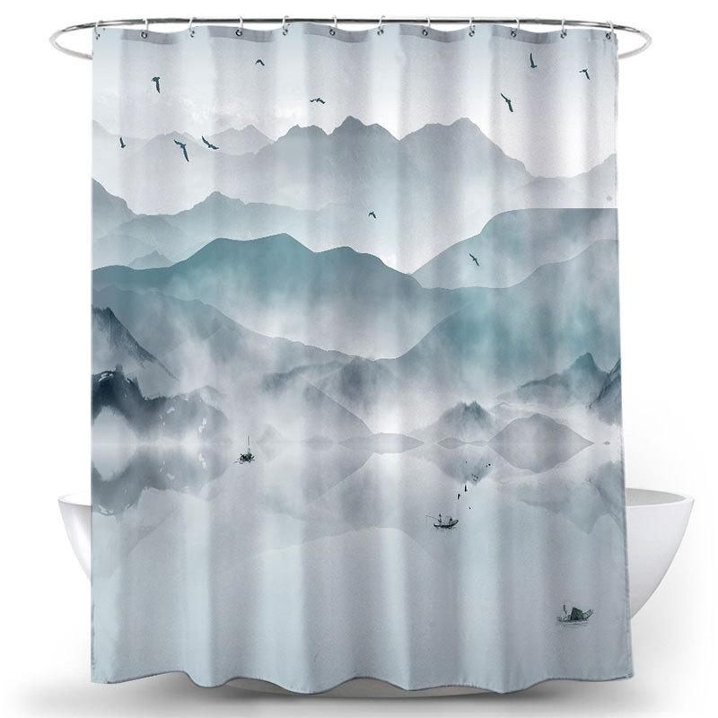 Flower and Bird Shower Curtain Waterproof Bathroom Decorative 3D Printed Fabric Decorative Shower Curtain cortina de la ducha