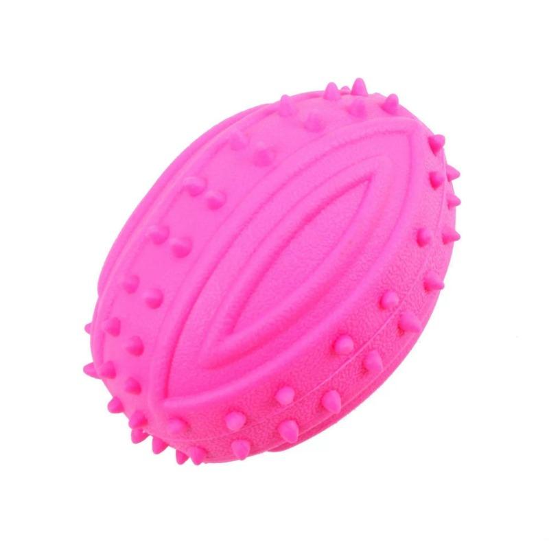 Tpr Squeaky Rugby Dog Toy Teeth Cleaning Molar Chew Toy For Pet Dogs