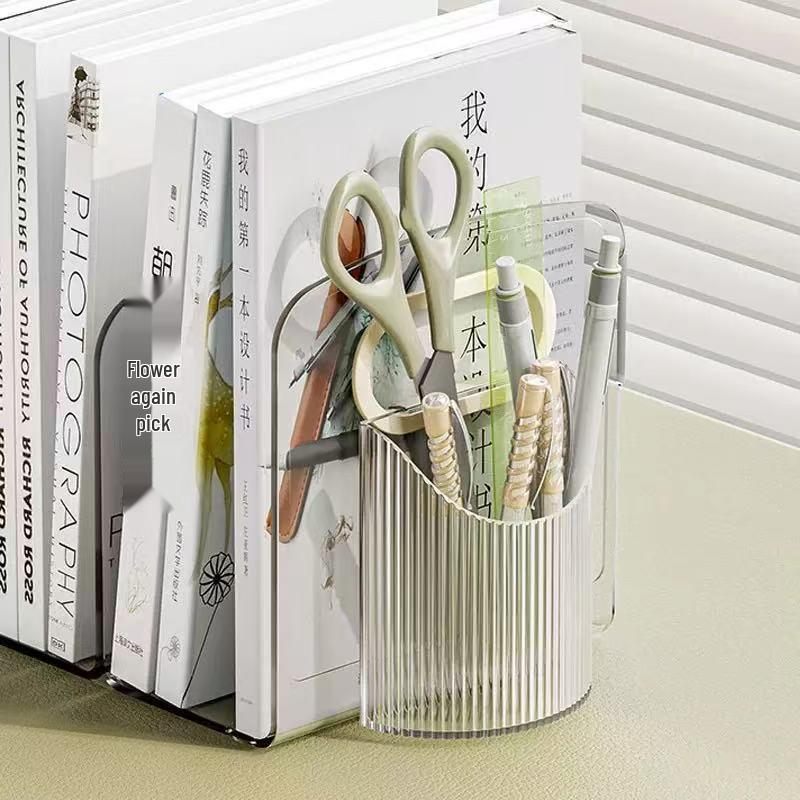Acrylic Desktop Book Stand & Storage Organizer