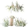 White Wedding Floral Art Wall Hanging Decoration - Artificial Flowers for Outdoor Event and Ceremony Background Arrangement