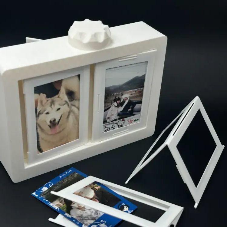 3D Printed Rotating Polaroid Photo Album: 12-Card Double-Sided Desktop Frame".
