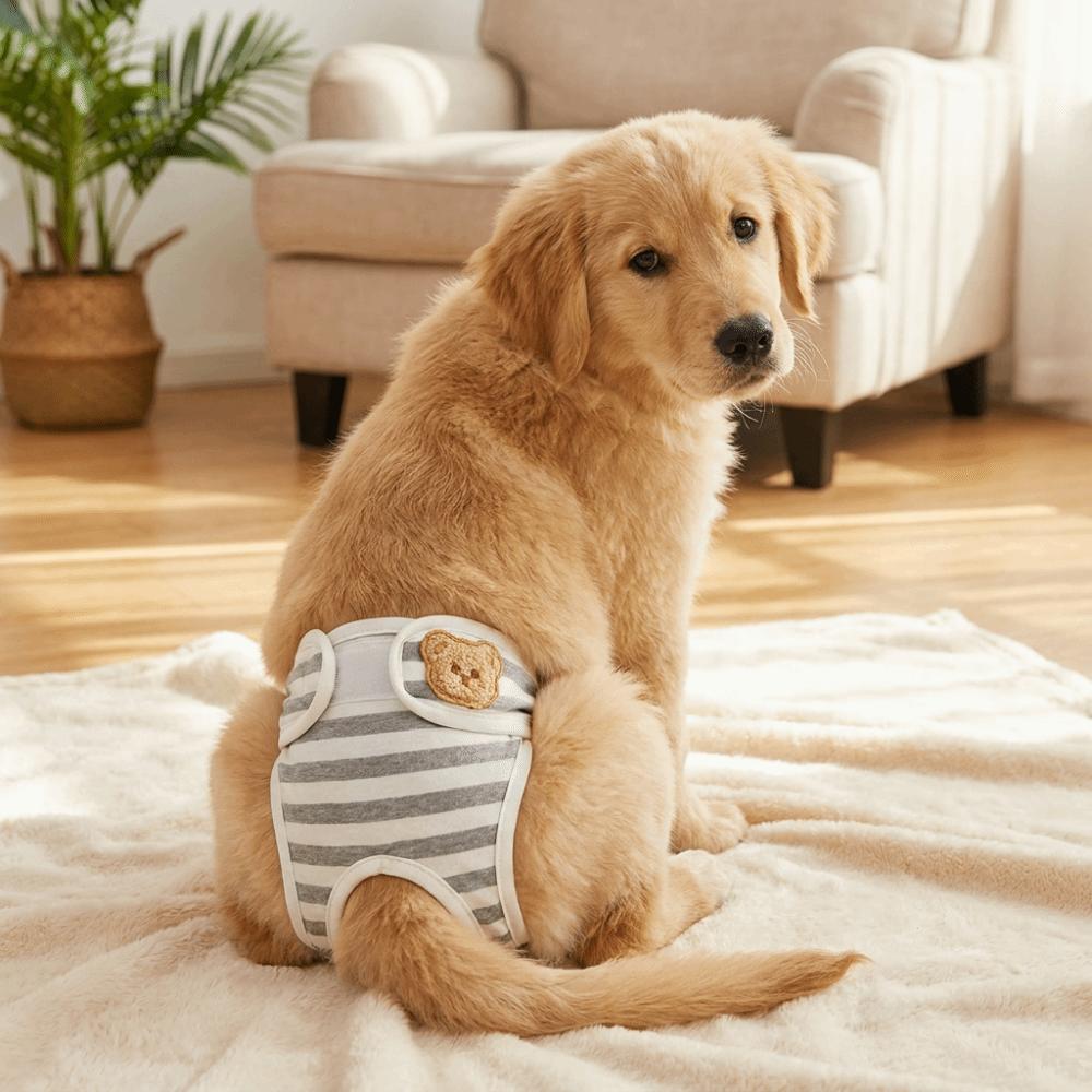 Leak-proof Dog Physiological Pants Adjustable Dog Diaper for Small-medium Dogs
