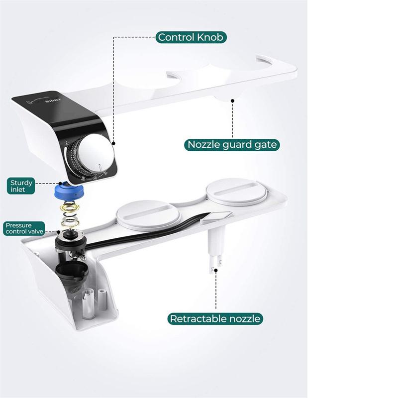 Toilet Bidet Bathroom Intelligent Non‑Electric Cold Hot Water Toilet Bidet Sprayer Set With Double Nozzle