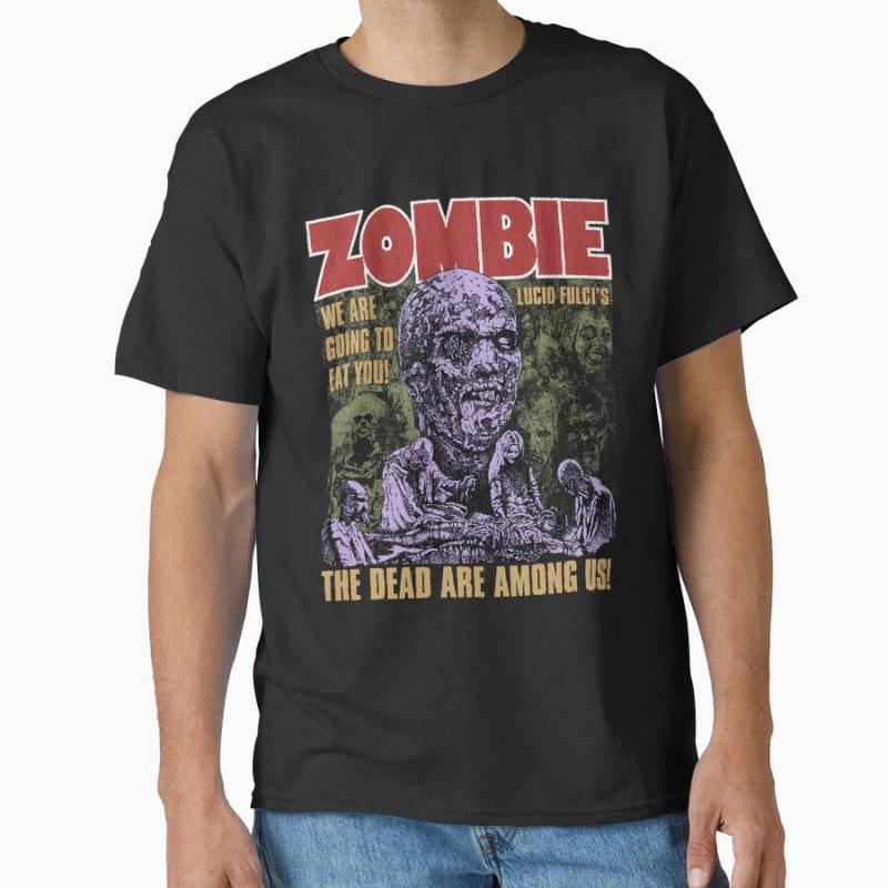 Grey lucio fulci film Zombie Lucio Fulci city of the living dead T Shirt large size Adult tops