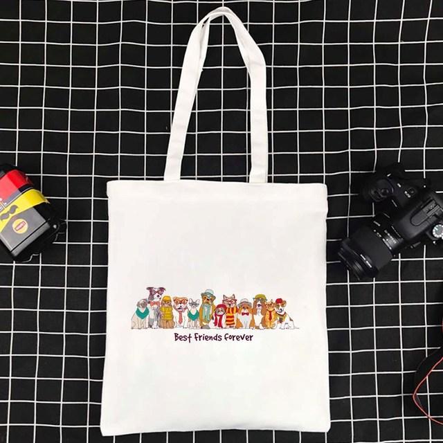 Wiederverwendbare Tragetaschen, faltbare Einkaufstasche, umweltfreundliche Handtaschen, neue große Einkaufstasche, Hundemuster, Damen-Einkaufstasche