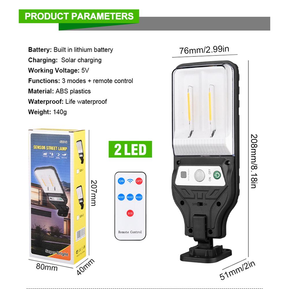 Solar Wall Light Solar Powered Flood Light with Remote Control Motion Sensor Security Street Light for Deck Fence Patio