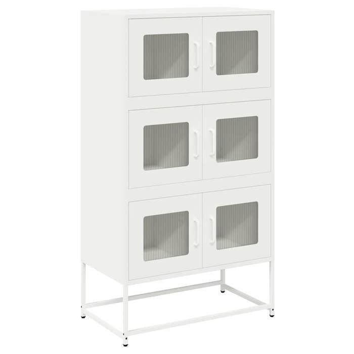 VidaXL Highboard White 68x39x123 Cm Steel, Cabinet, Storage Cabinet, Highboard, Sideboard, Tall Cabinet, 853355.