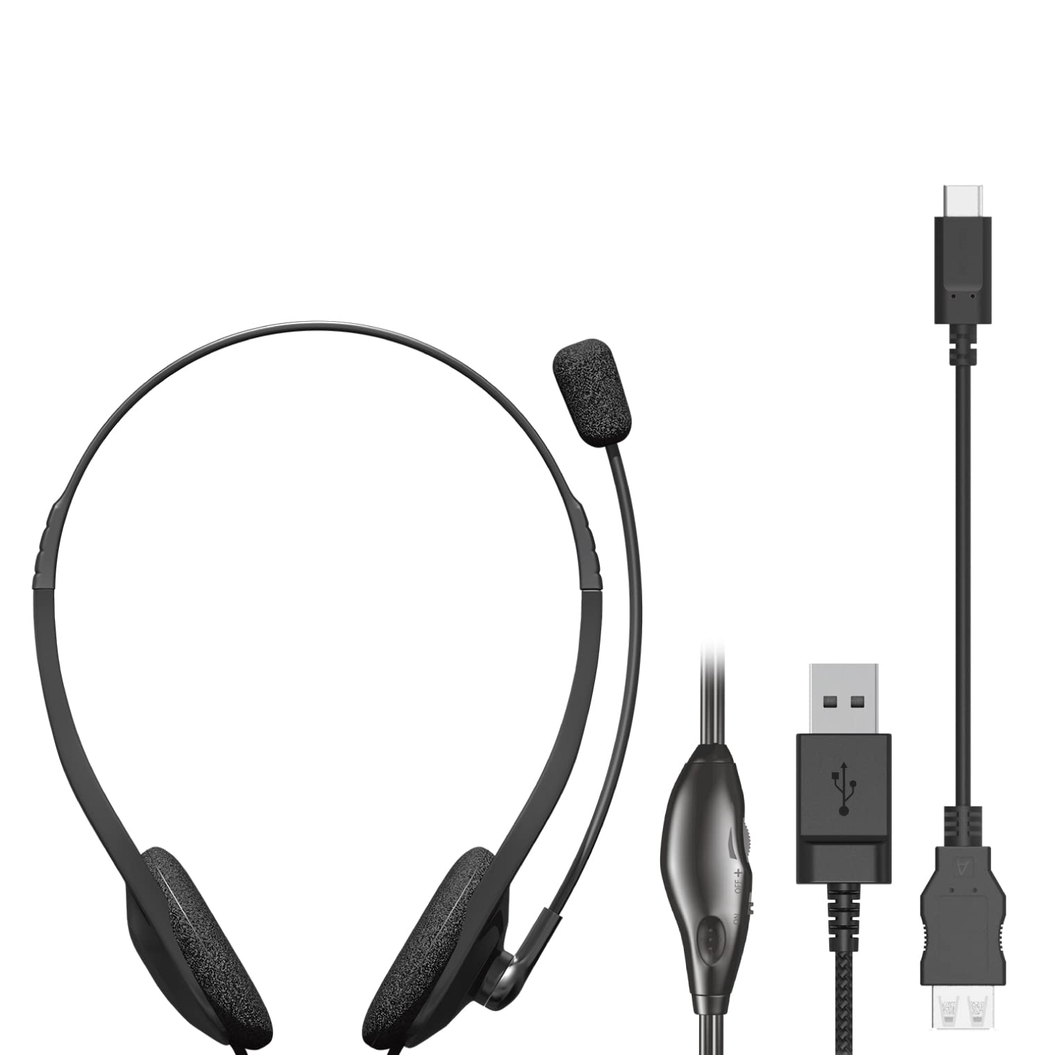 

ELECOM Wired USB Overhead Microphone USB Conversion Cable Black Headset, Connection, Type, Arm, Type-C Included, Binaural, HS-HP22UCBK чорний