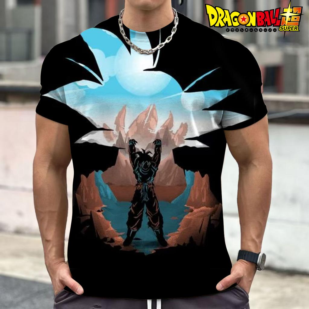Vegeta Dragon Ball Z Goku Herren T-Shirt Trend Streetwear Cool Harajuku GYM Oversized 110-6XL O-Kragen Kurzärmelig Anime Saiyan