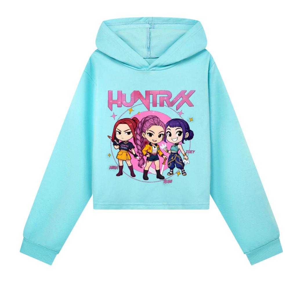 5033 Dětské Dívčí POP Zpěvačka Rumi Mira Zoey Tištěné Ležérní Dlouhý Rukáv Mikiny Mikina Top