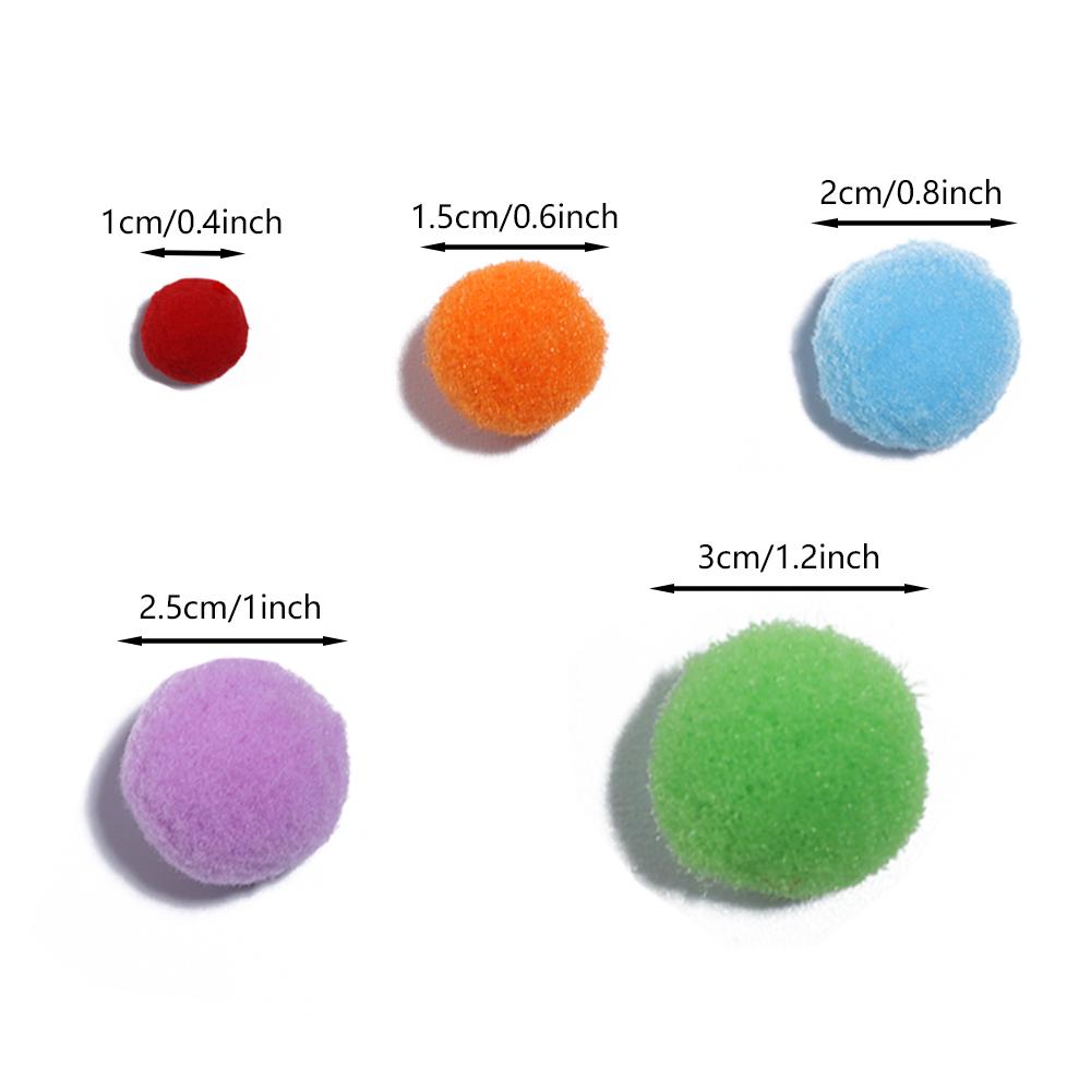 1/1,5/2/2,5/3mm Weiche Pompons Bunt Hohelastisch Flauschiger Plüschball DIY Handgenäht Kinderspielzeug Schuhe Hut Heimdekorationszubehör