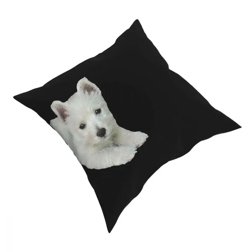 West Highland Beyaz Terrier Yavru Köpek Kare Yastık Kılıfı Atma Yastığı Westie Köpek Yastık Kılıfları