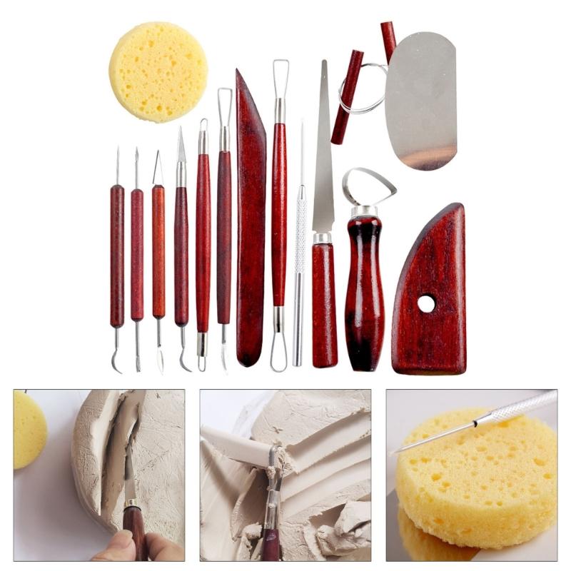 15 Pcs Clay Sculpting Tool Pottery Sculpting Tool Clay Carving Tool Set for Modelings Sculpture Trimming Shaping