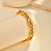 Chunky High Quality Stainless Steel Link Bracelet For Woman, Geometric Gold Plated Handmade Chain Bracelet, Waterproof Jewelry