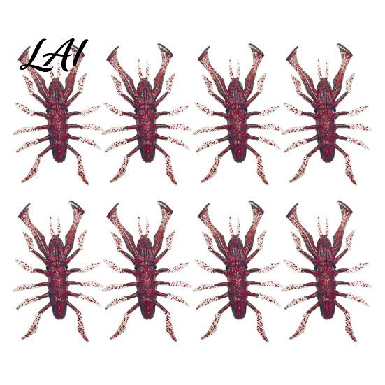 PVC Fishing Baits 8Pcs 6cm/2.8g Bionic Insect Soft Bait Slow Sinking Floating Artificial Lure Lures Swim Bait for Freshwater Saltwater Trout Crappie