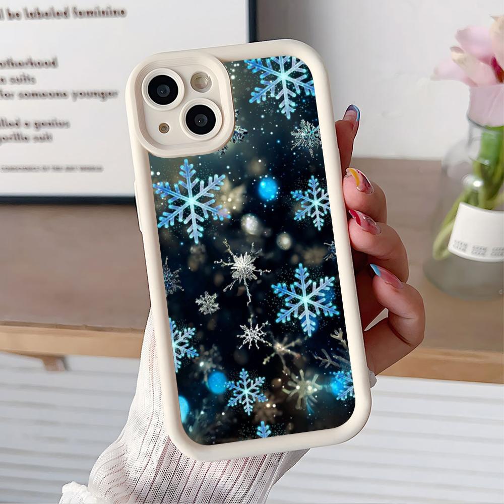 

Winter Snowflake Mobile Cell Phone Case for iPhone 17 16 15 14 13 12 11 Air Pro Max Plus Thicken TPU Colorful Cover Luxury Cover iPhone 16 Pro
