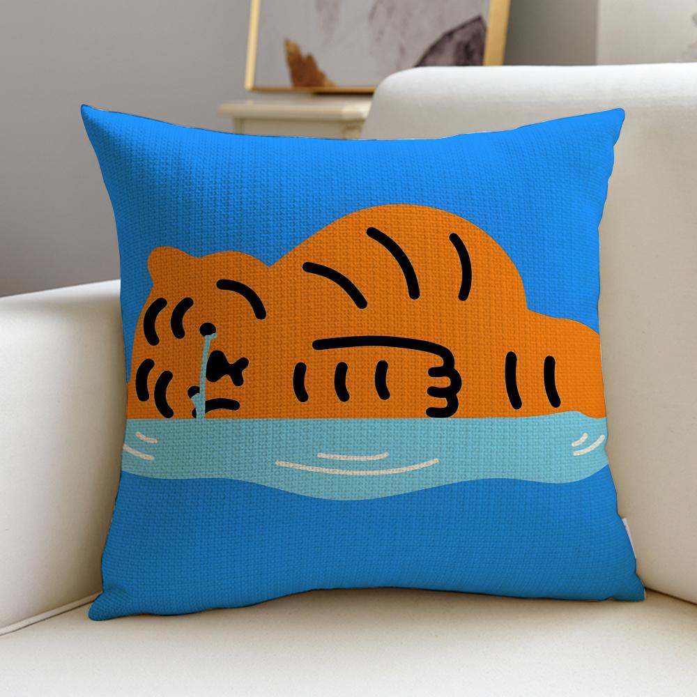 Cool MMUZIK TIGERS Cushion Cover Breathable and Skinfriendly Linen Pillowcase Square Removable and Washable Cushion