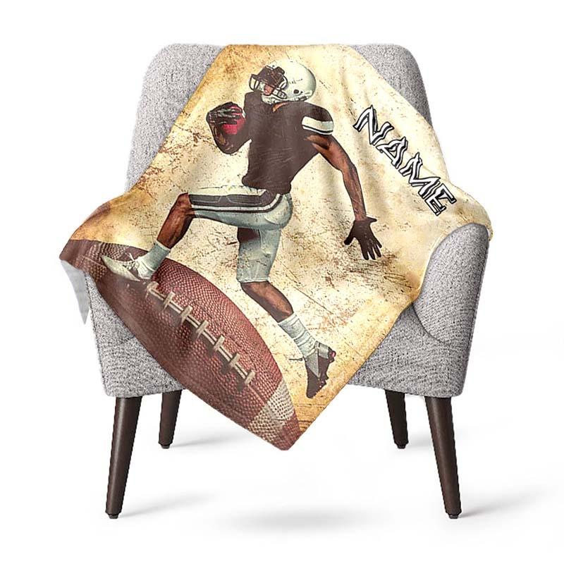 240Gm2 Football Style Customize Your Name Outdoor Blanket Suitable For All Seasons Comfortable And Warm Soft Blanket Suitable For Travel Gifts For