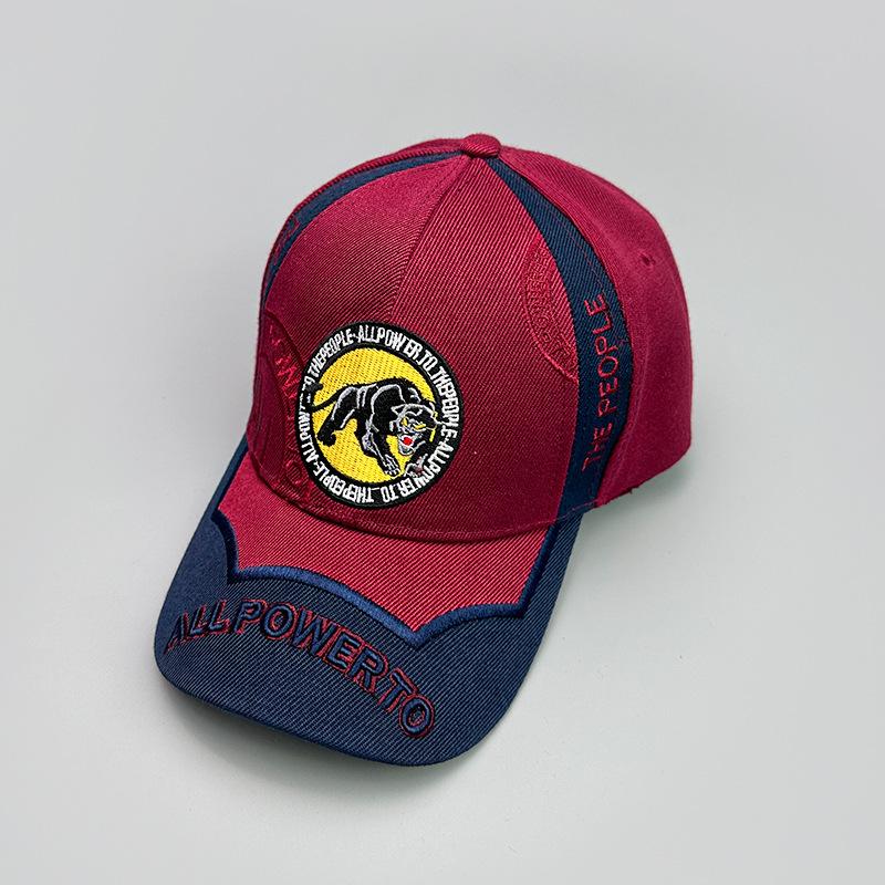 Embroidery Panther Personality Baseball Cap Men S And Women S Hip Hop Casual Street Outdoor Shade Cap 52-60cm красный