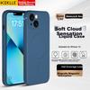 Magnetic Adsorption Phone Case for iPhone 13, 13 Liquid Silicone Magnetic Adsorption Lens Full Coverage Soft Protective Case, Sapphire B