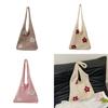 Flower Hollowed Knitting Tote Bag Large Capacity Casual Womens Shoulder Bag For Daily Use