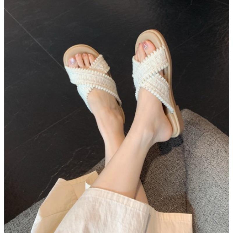 New Style Shoes Sandals Women's Shoes Cross-woven Slippers