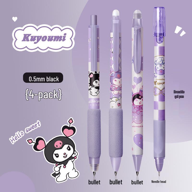 Astronaut 0.5mm Erasable Gel Pen, Bullet Tip, for Students - Black & Blue Available 0.5mm