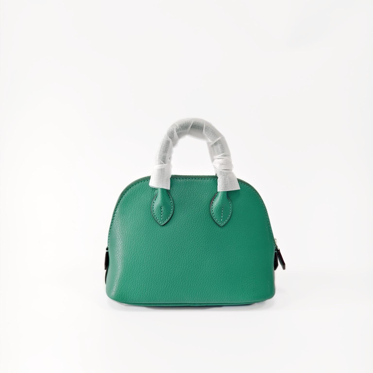 

Сумка-кошелек из кожи H New Bowling Mini Evercolor через плечо 18x9x15cm зелёный