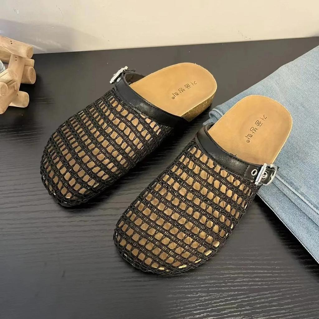 Womens Dress Casual Shoes Ladies Breathable Hollow Mesh Breathable Rhinestone Decoration Flat Large Size Casual Shoes 2024