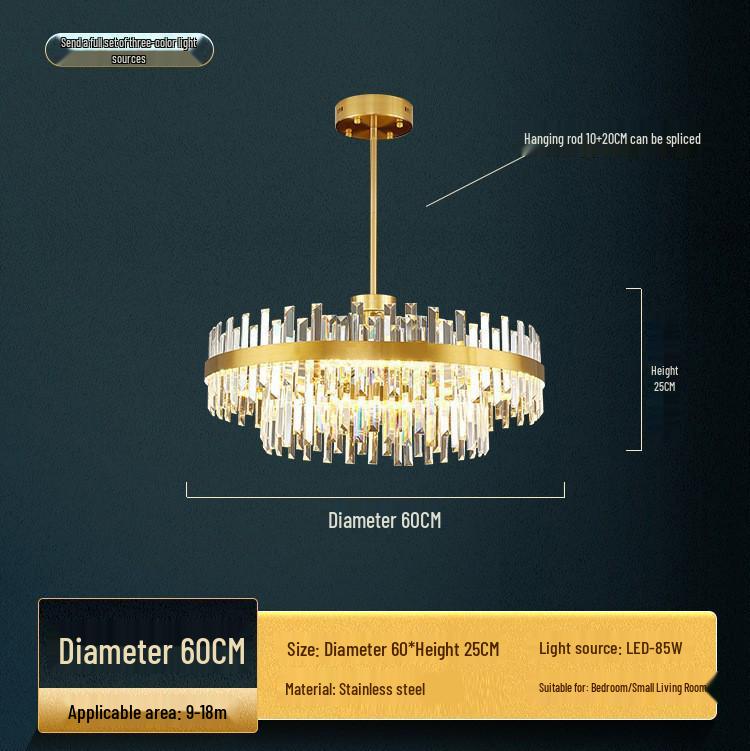 Luxury Modern Crystal Chandelier for Living Room, Lobby, Restaurant, or Bedroom - Italian Minimalist Design