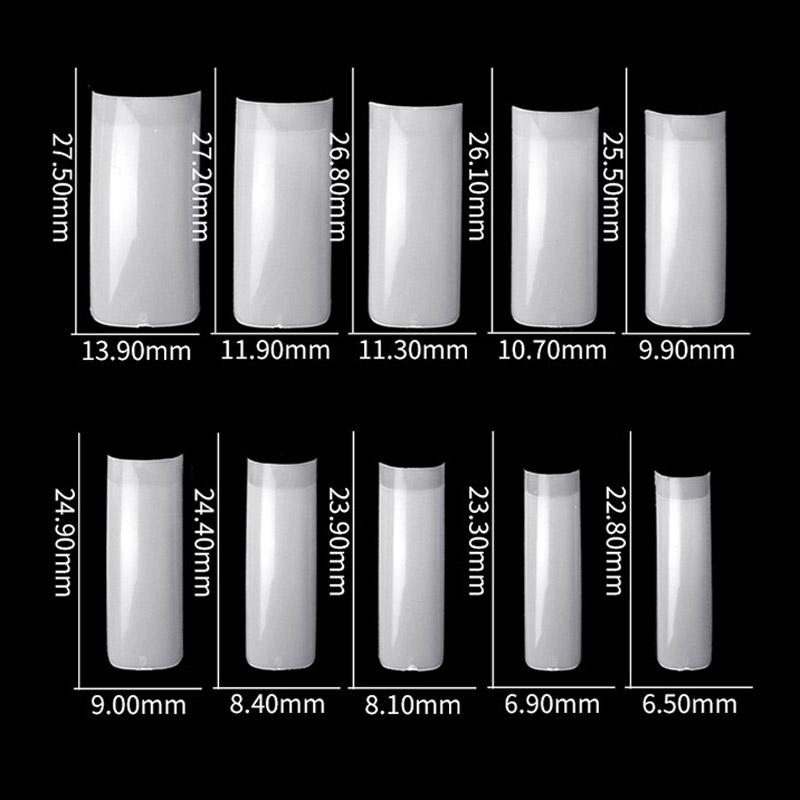 500 pcs/bag French Full Cover False Nail Tips Without Trace Acrylic Artificial Fake Nails Art Manicure Tools