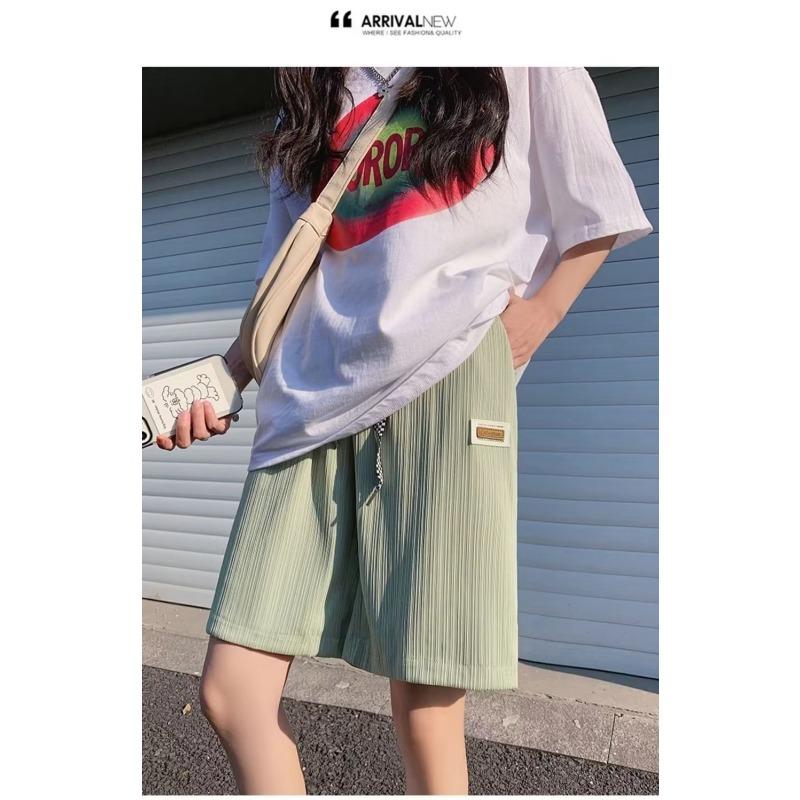 Ice Silk Sports Shorts Women's Summer Slim Slim Straight Casual Quarter Pants