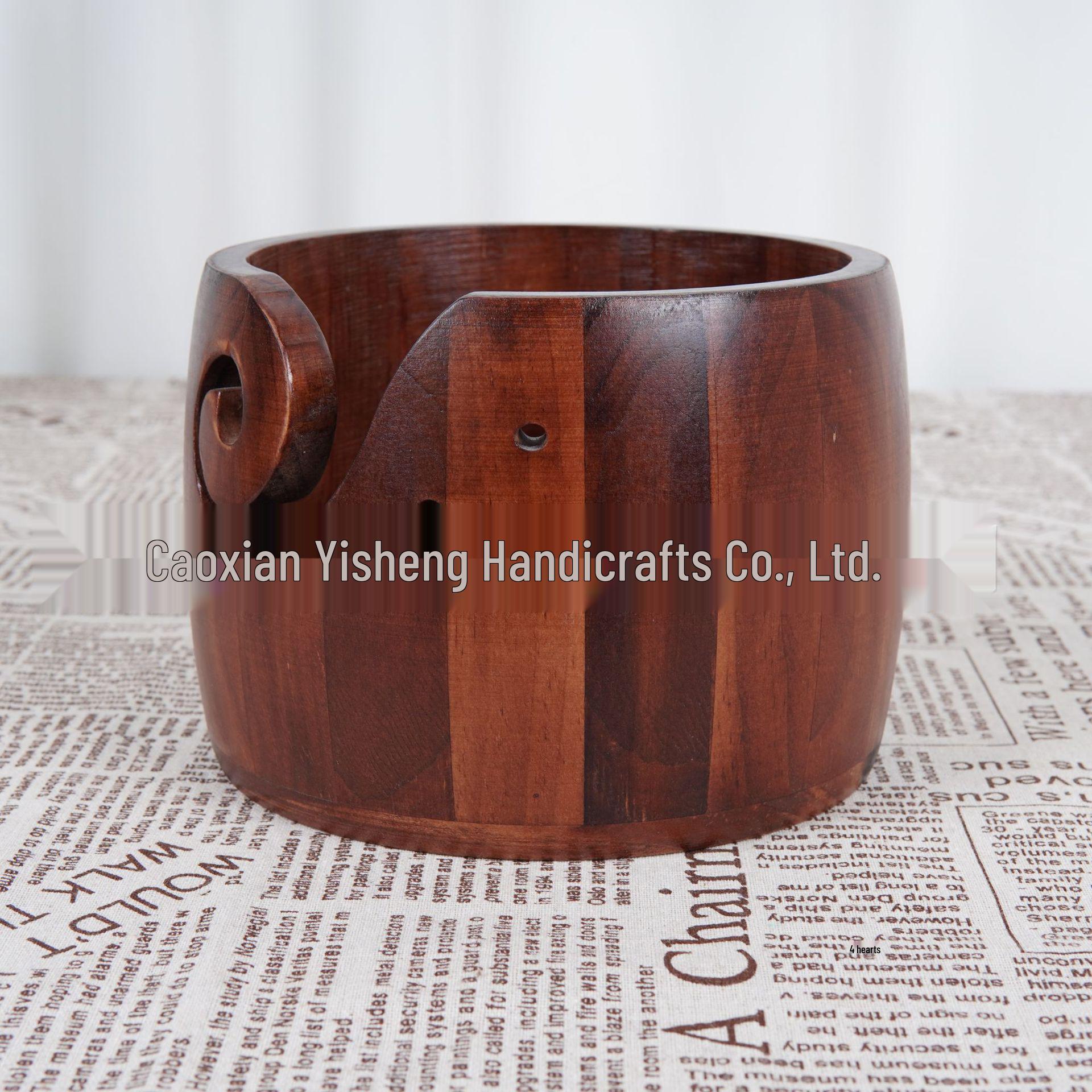 

Round Solid Wood Yarn Bowl - Creative, Simple Yarn Storage for Home Knitting 13x17.5cm