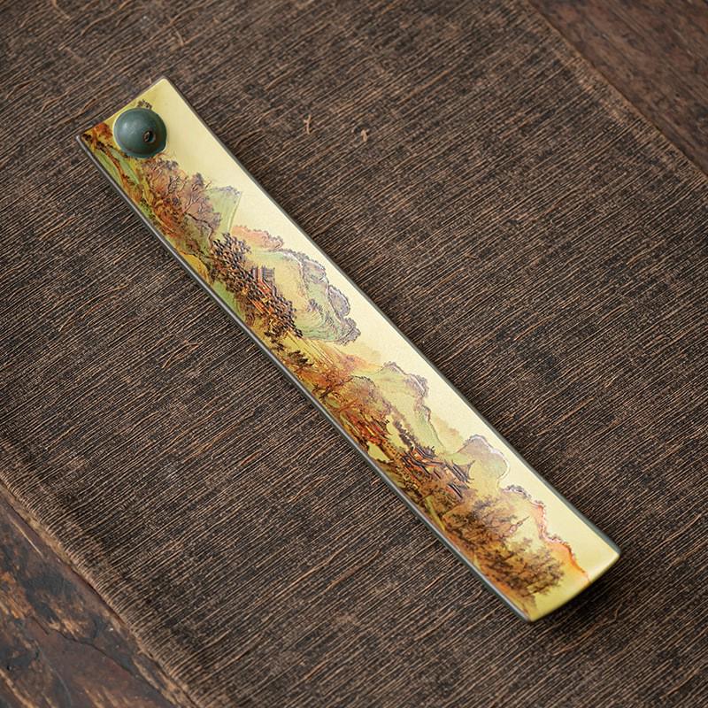 Enamel Ceramic Incense Holder: Antique Style Cloisonné Sandalwood Burner for Tea Ceremony and Home Decor.