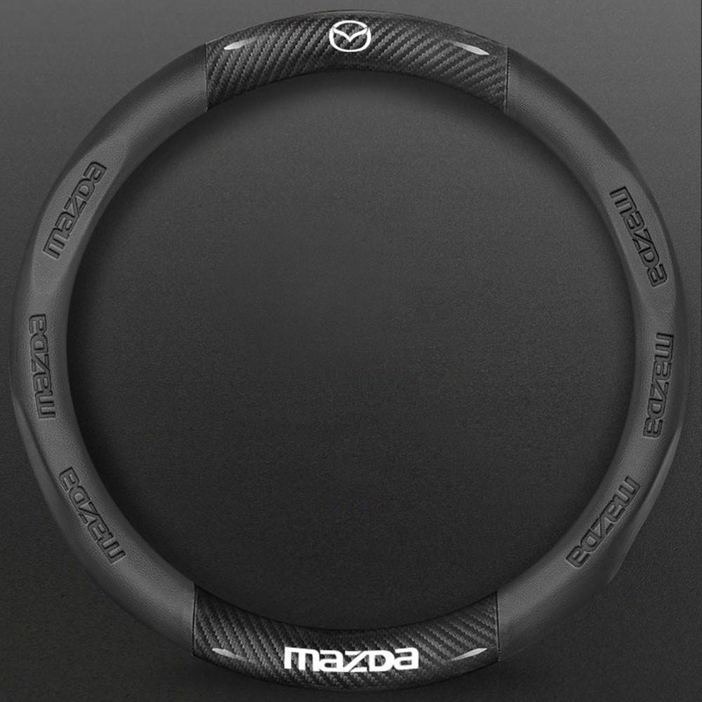 2025 Hot 38cm car leather steering wheel cover carbon fiber for Mazda CX-30 CX-3 CX-8 CX-5 CX3 CX5 CX4 cx30 cx8 car accessories