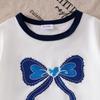 Girls' Fashionable Outfit - Summer Children's Casual Short-sleeved Top T-shirt + Flared Pants Set