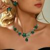 Exquisite Necklace Earrings Set Crystal Flowers Women Jewelry Set  Outdoor Wedding
