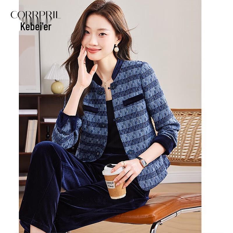 Клетчатая короткая куртка в новом китайском стиле 2XL