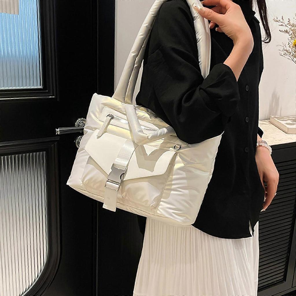 Fashionable and Practical Top Handle Bags Women's Shoulder Bag with Spacious Interior Handbag for Daily Necessities  Gold