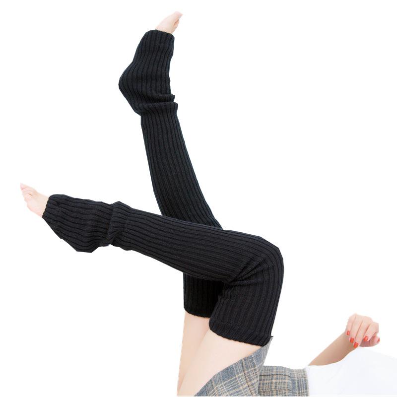 80cm Non-Slip Wool Knit Yoga & Dance Leg Warmers for Women - Autumn/Winter