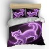 Purple Dreamlike Cosmic Cat Print Soft Comfortable Duvet Cover Bedding Set Included 1*Duvet Cover 2*Pillowcases Luxury Gifts