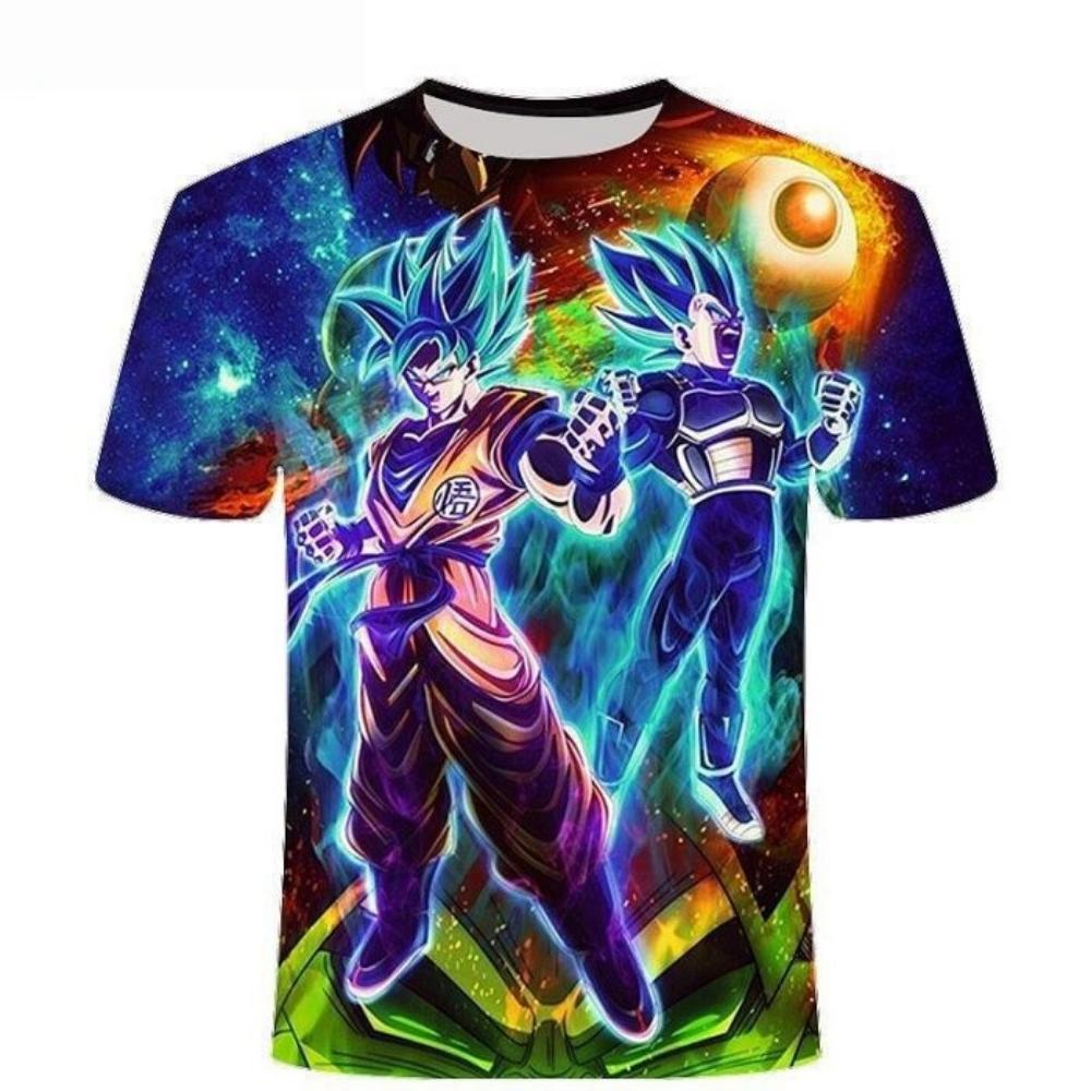 2026 Summer Dragon Ball Retro Fitness T-shirt Oversized 3D Printed Short-sleeved Unisex Children's Sports Shirt