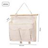 Student Cotton Fabric Wall Hanging Storage Bag With Multiple Pockets For Dorm Room Organizer