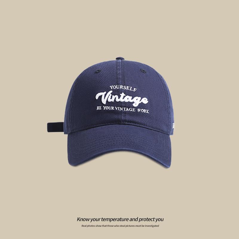 Spring and Summer Three-dimensional Embroidery Showing the Face Small Baseball Cap Women's Deep Top Big Head Circumference Versatile Cap Letter Hat Ti