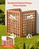Wooden Privacy Fence, 810 X 960 Mm Air Conditioner Fence, 3 Panel Solid Outdoor Wood Privacy Screen with Adjustable Angle, Hinge-Reinforced Structure,