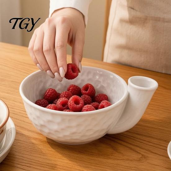 Küchenhelfer für Obst Keramik Wirbel Beeren-Sieb Schüssel, Auto-Spin Waschen Obst Spülbecken, Spülkorb Schnell ablaufende Schüssel Frisch