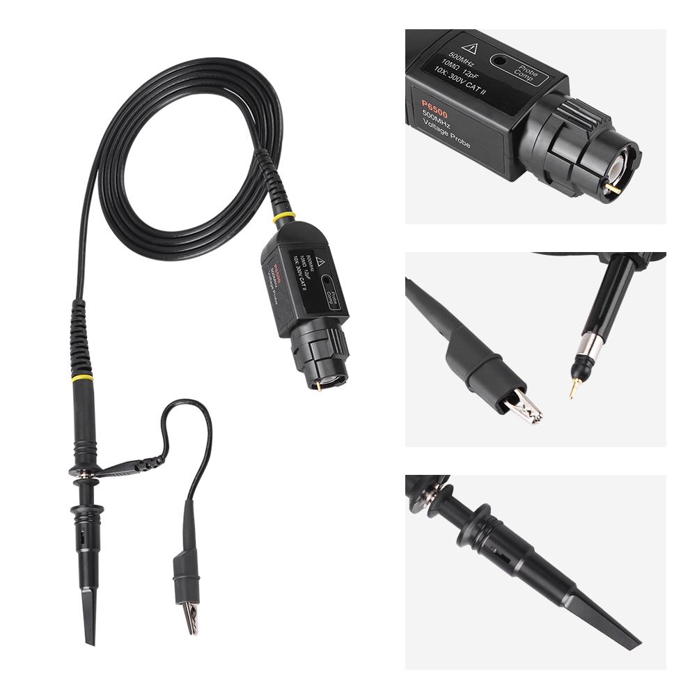 1 pcs P6500 500MHz 10X High Precision Oscilloscope Passive Probe Clip
